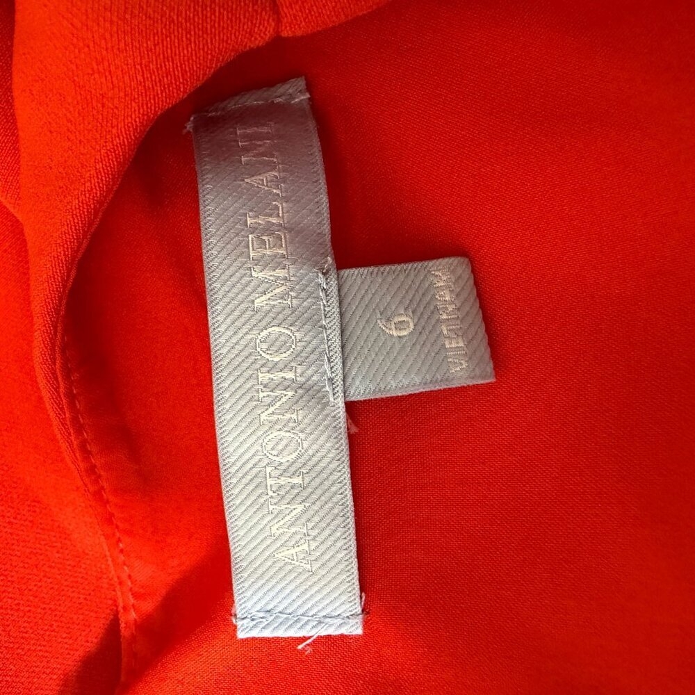 Antonio Melani Sheath Dress Solid Orange Cap Sleeve Size 6 - Picture 8 of 9